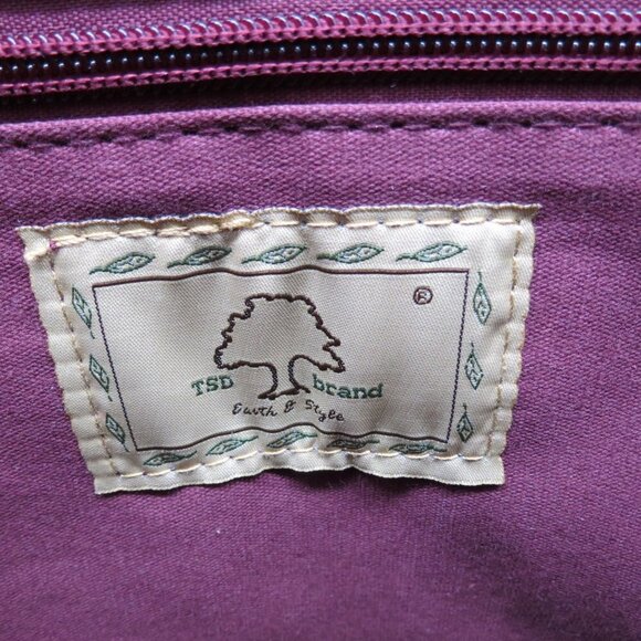 TSD Burgundy Stone Creek Tote Bag Premium Waxed Canvas & Leather Durable - Picture 12 of 14